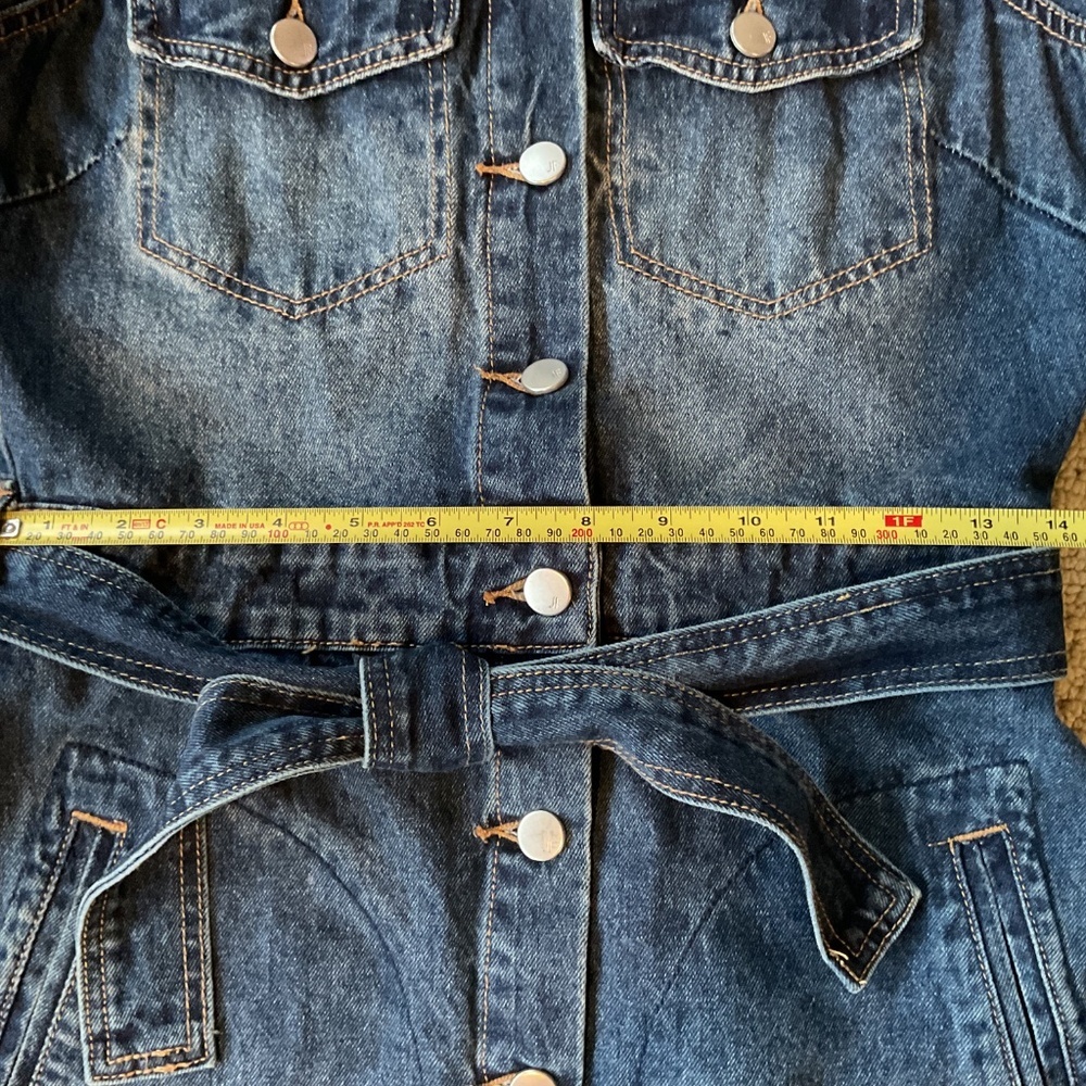 JustFab Long Sleeve Button Front Denim Dress Size Small - Picture 6 of 9